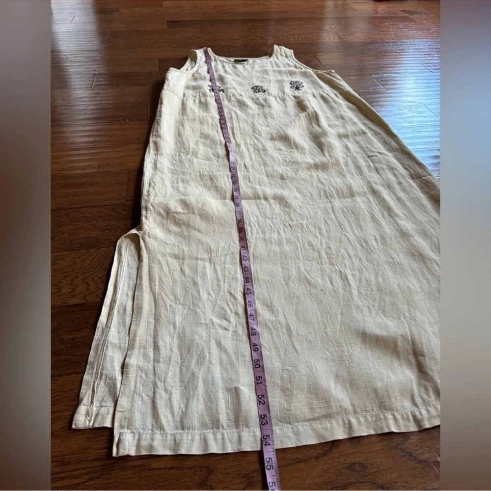 Vintage Blue Cactus‎ 2 Piece Set Linen Maxi Dress - Picture 9 of 11